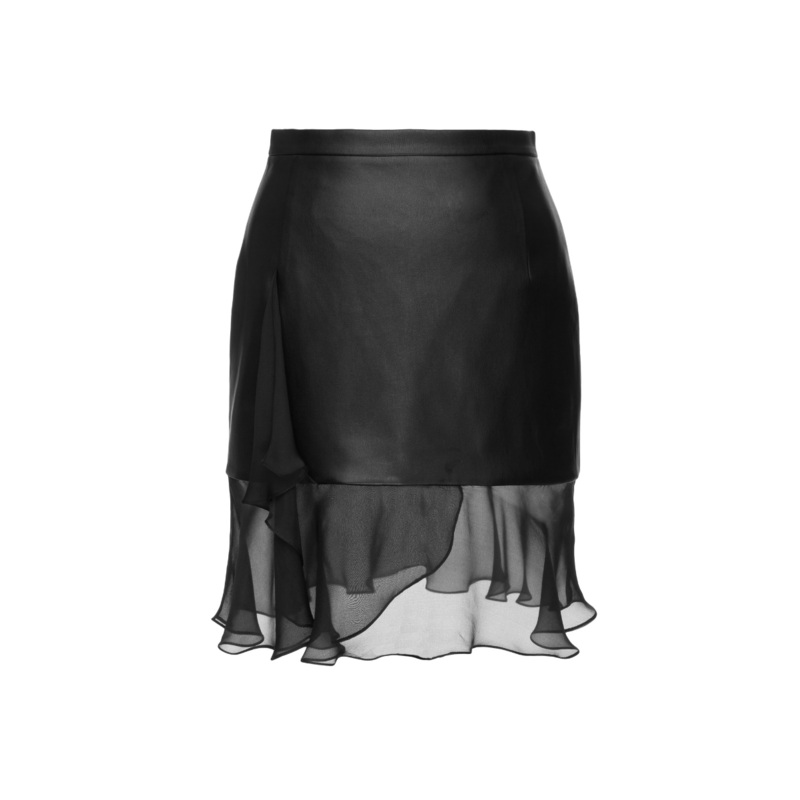 RUFFLE-TRIMMED MINI SKIRT