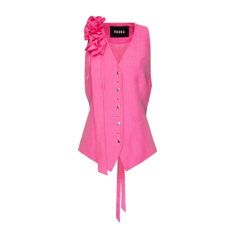 SINGLE BREASTED HOT PINK VEST