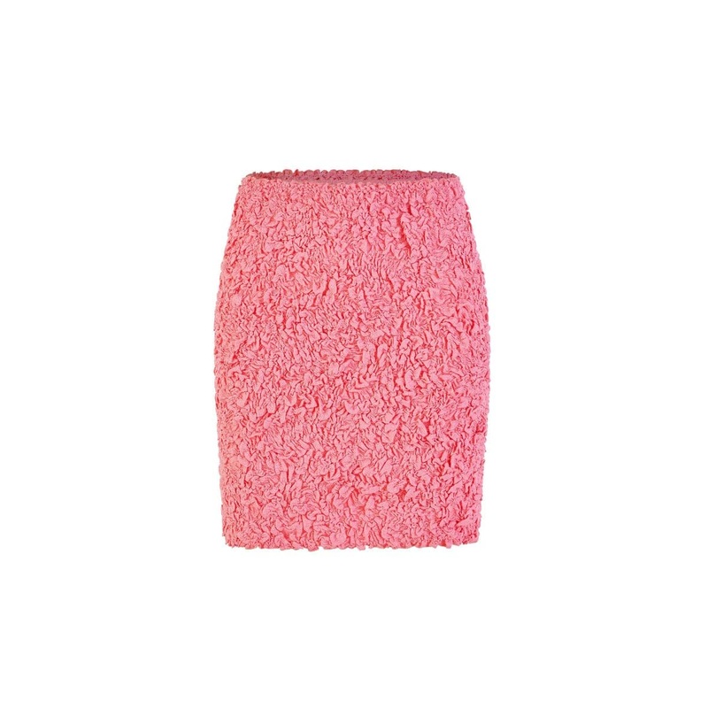 CORAL SMOCKED MINI SKIRT