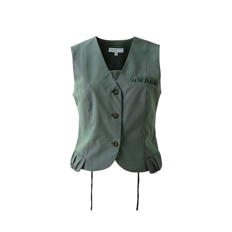 GREEN VEST WITH DETAILS