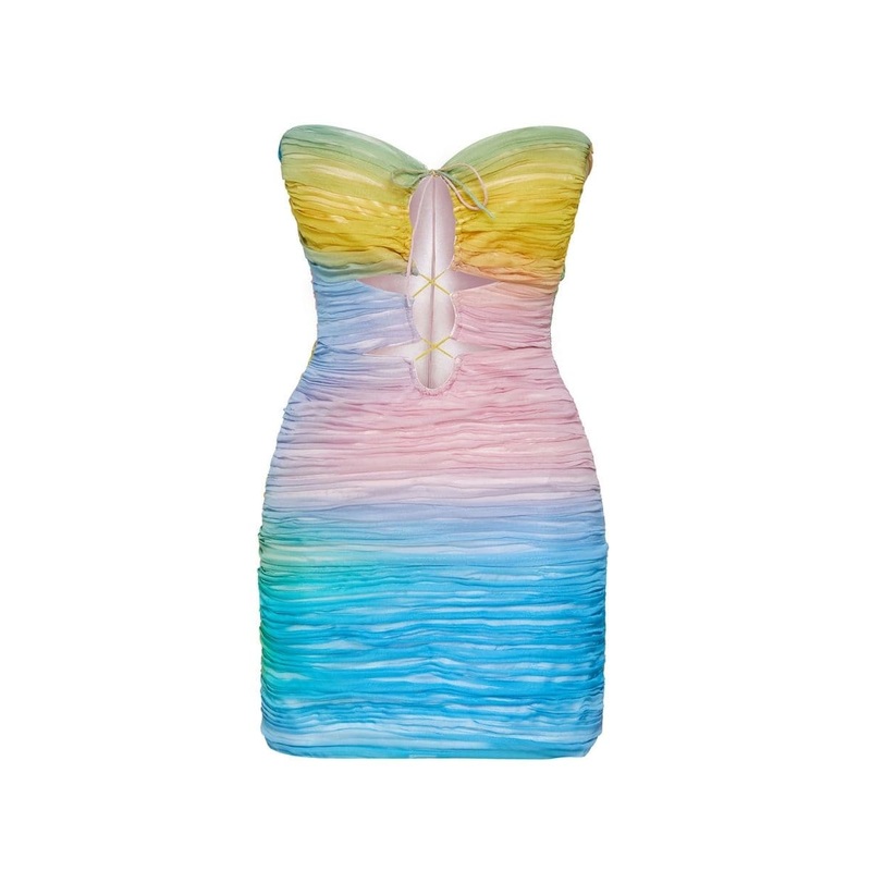 PEPPER MULTICOLOR STRAPLESS MINI DRESS