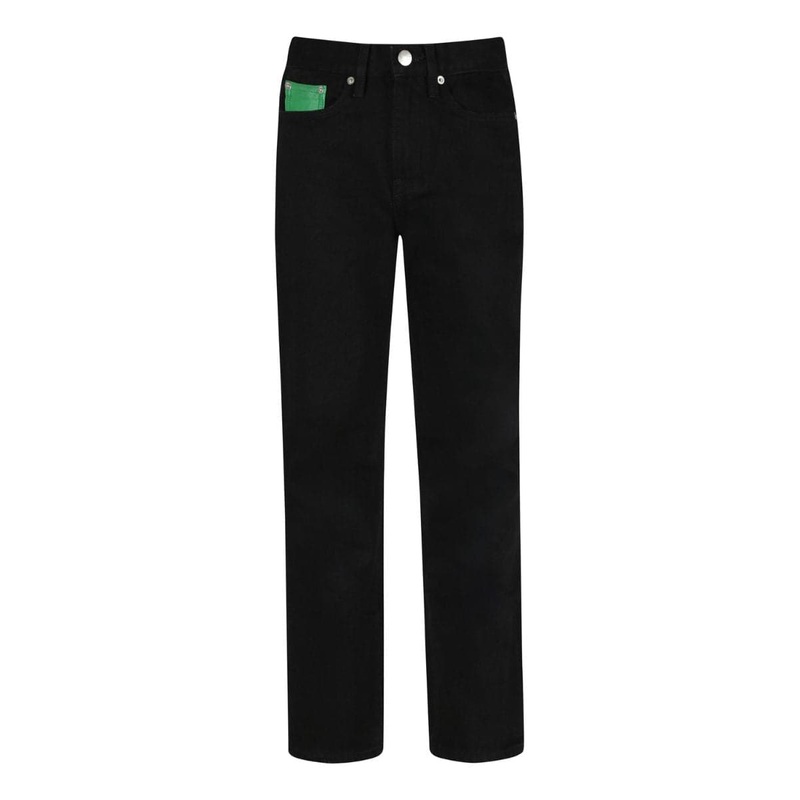 BLACK HIGH-RISE SLIM-LEG JEANS