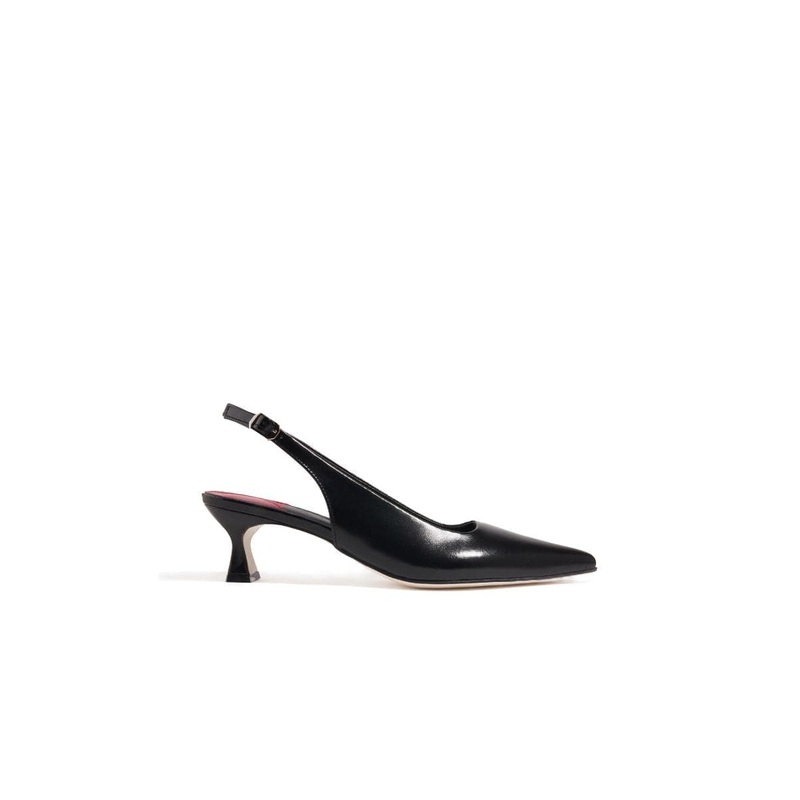 BLACK ROSE SLINGBACK HEELS