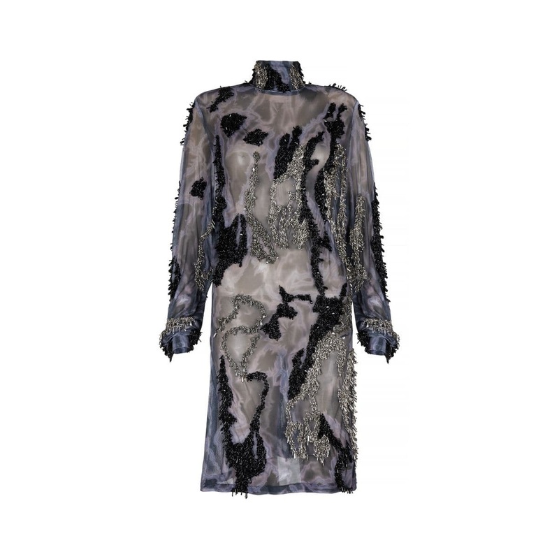 ZUSI BLACK GRAY MINI DRESS