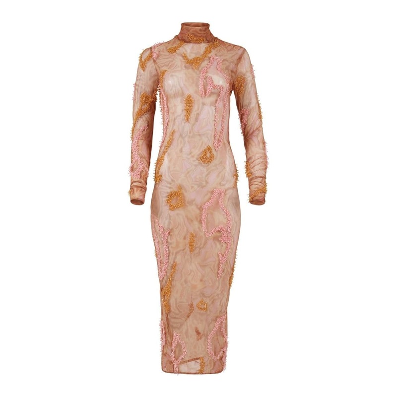 ZUSI PINK NUDE MIDI DRESS