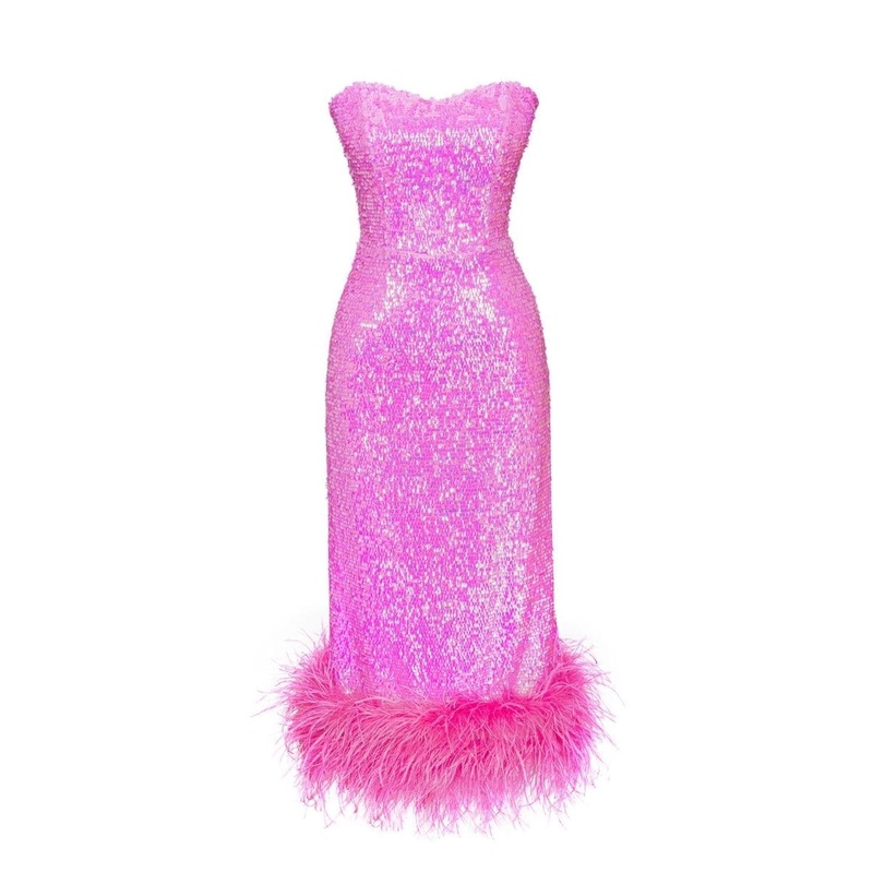 AMARA BARBIE PINK SEQUIN DRESS