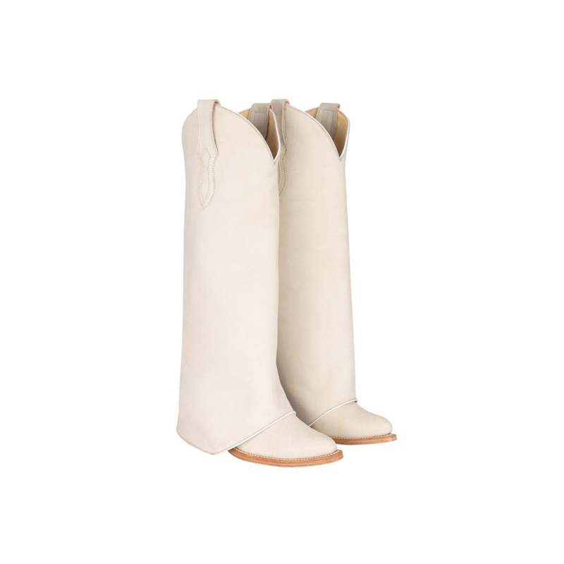 BEIGE NUBUCK BASIC COWBOY BOOTS