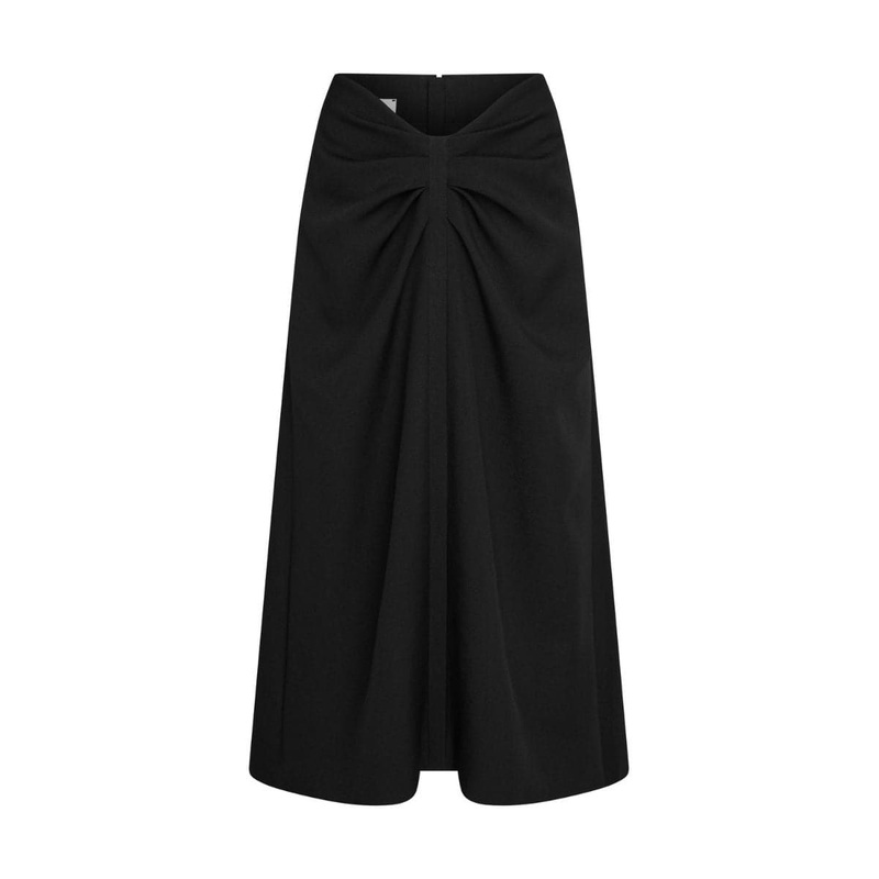 BLACK MIDDLE MIDI SKIRT