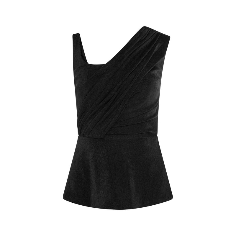 BLACK SLOPES ASYMMETRICAL SHIRT