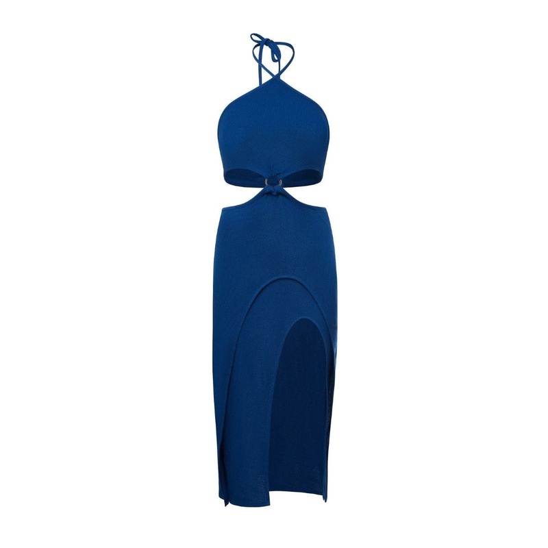 BLUE SYEL CUT-OUT DRESS