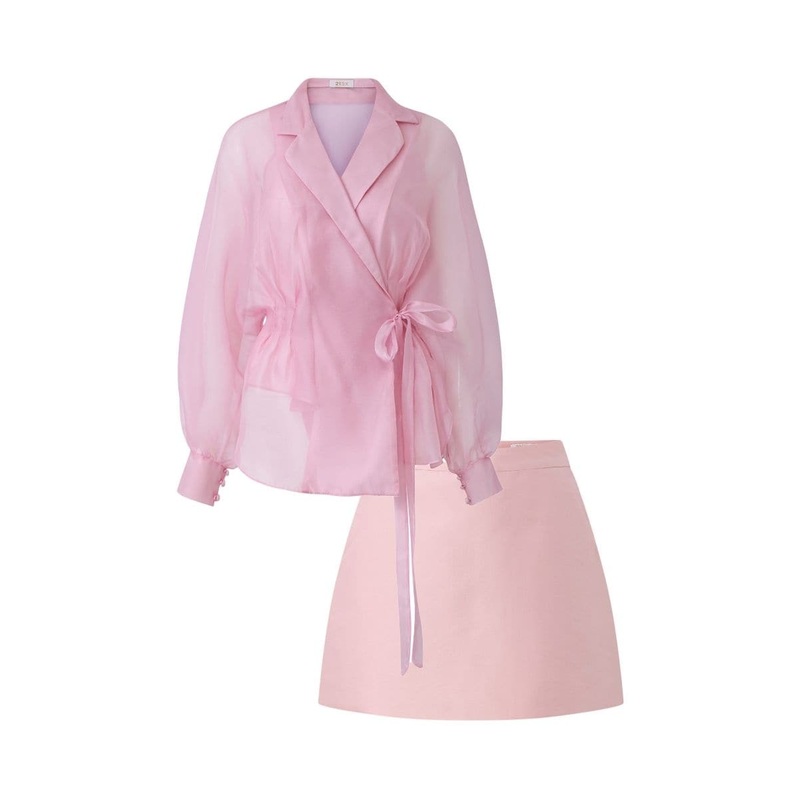 FREYJA BALLOON SLEEVE TOP AND DELLA MINI SKIRT SET