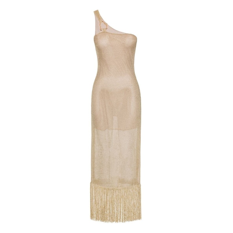 HELIA FRINGED GOLDEN DRESS