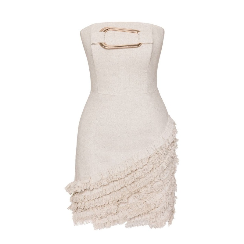 KOA STRAPLESS LINEN DRESS