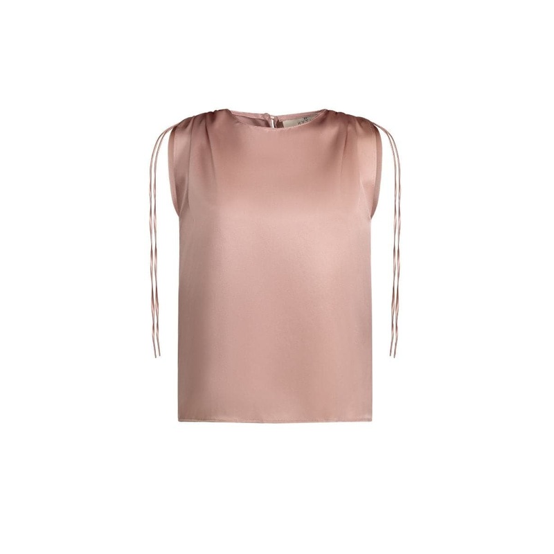 LIGHT ROSE ENRIQUETA SILK BLOUSE
