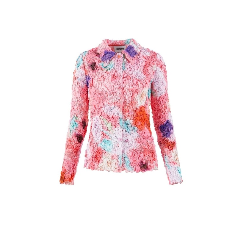PINK FLORAL SMOCKED SHIRT