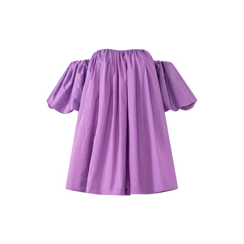 PURPLE EMMELINE SILK TAFFETA STRAPLESS MINI DRESS