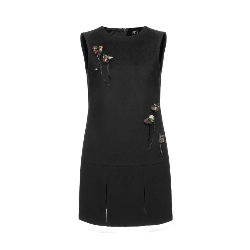 BLACK FLORAL MINI DRESS