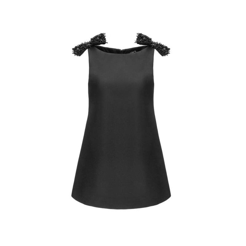BOW SHOULDER A-LINE MINI DRESS