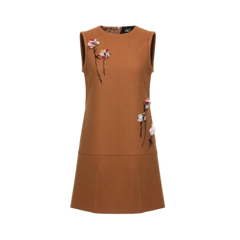 BROWN FLORAL MINI DRESS