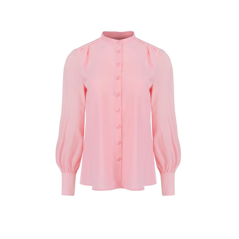 CANDY PINK CREPE DE CHINE SILK SHIRT