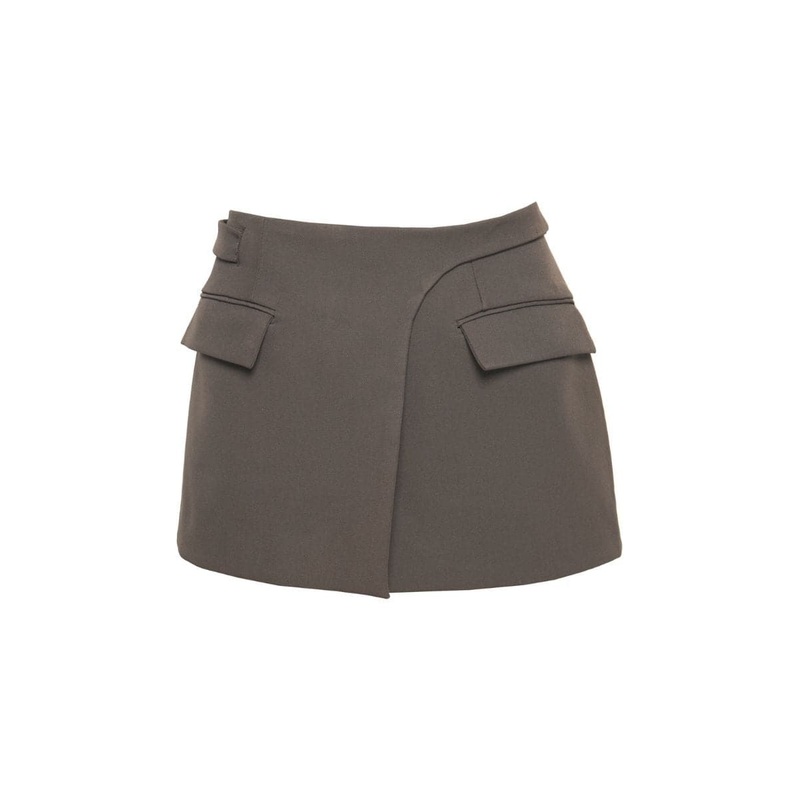 CHARCOAL DOUBLE LAYERED MINI SKIRT