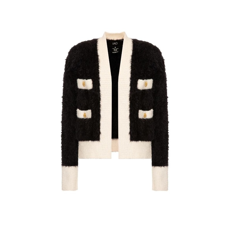 CLASSIC FLUFFY BLACK CARDIGAN