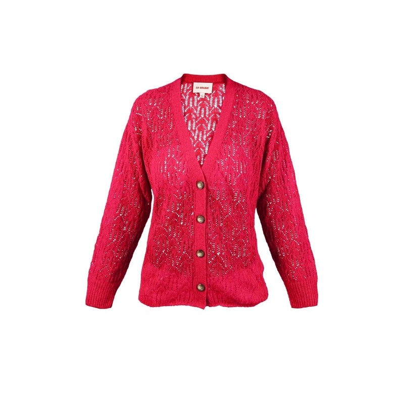 FRAMBUESA PINK ARAITA V NECK CARDIGAN