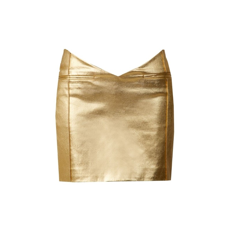 GOLDEN FAUX LEATHER MINI SKIRT