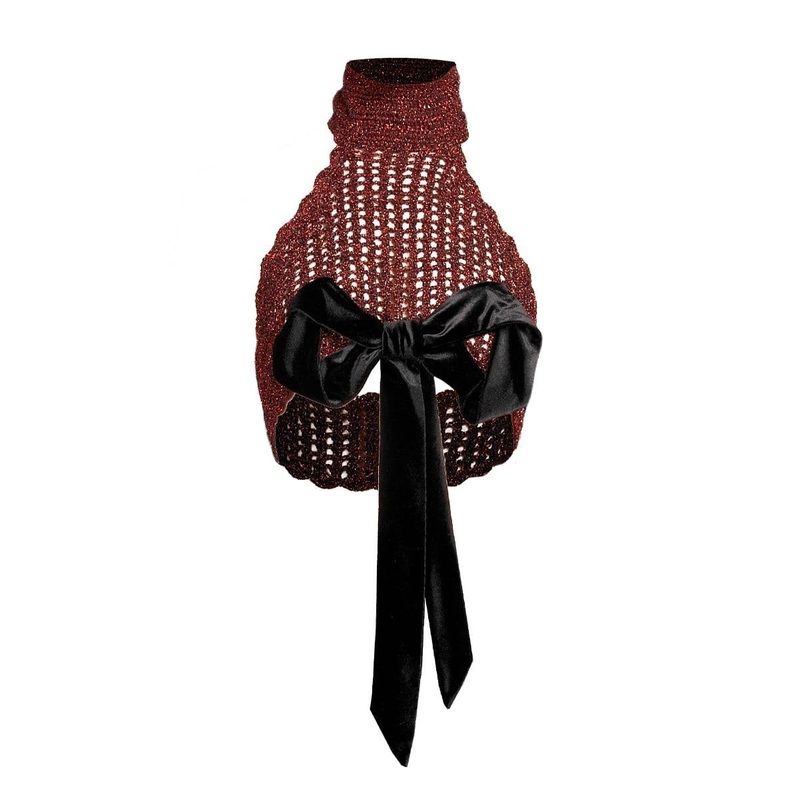 HALTER BOW CROCHET TOP
