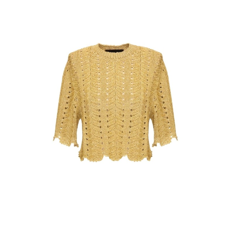 KNITTED GOLD CROPPED TOP