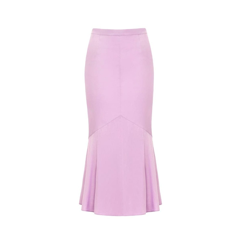 LILAC SATIN PANELLED SKIRT