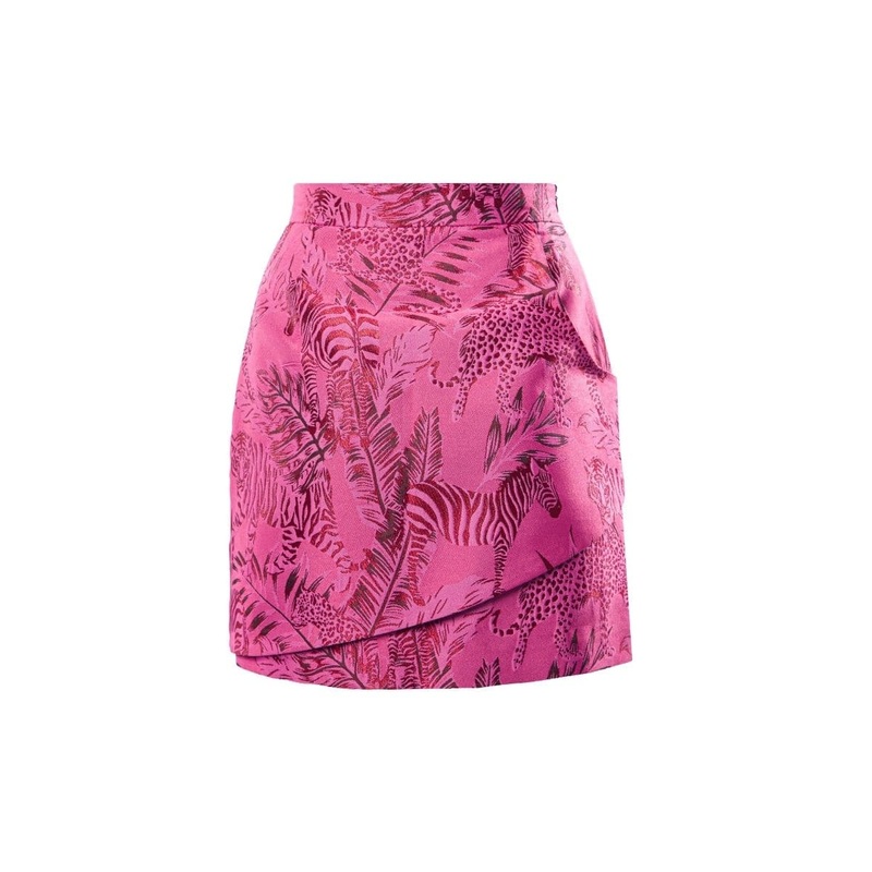 PINK ANIMAL DOUBLE-LAYERED MINI SKIRT