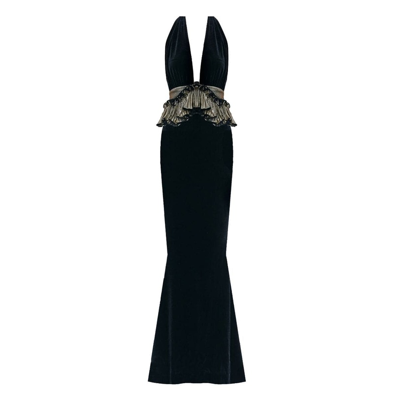 SAVOY V-NECK FISHTAIL GOWN