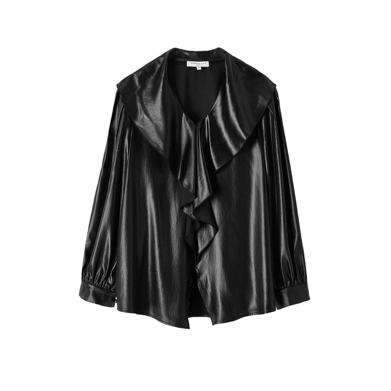 CARLYNE BLACK SHINEY TOP