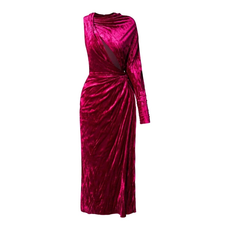 DEEP PINK CUT OUT MIDI DRESS