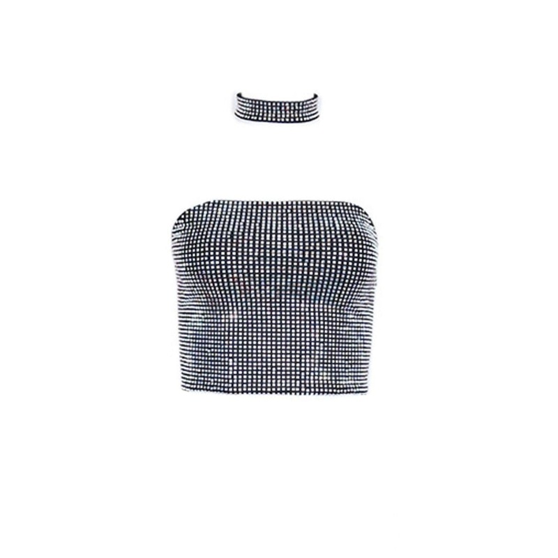 DIAMOND-EMBELLISHED SQUARE CORSET TOP