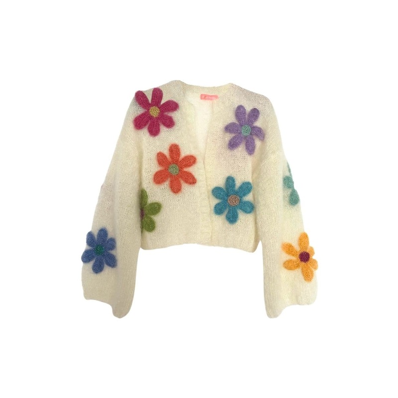 ECRU FREE FLOWERS MOHAIR BOLERO