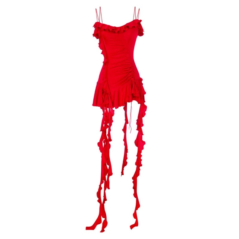 JERSEY MINI DRESS WITH RUFFLES