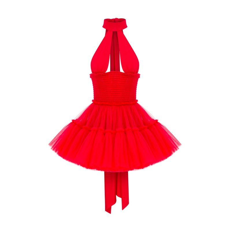 TULLE MINI DRESS WITH JERSEY TOP