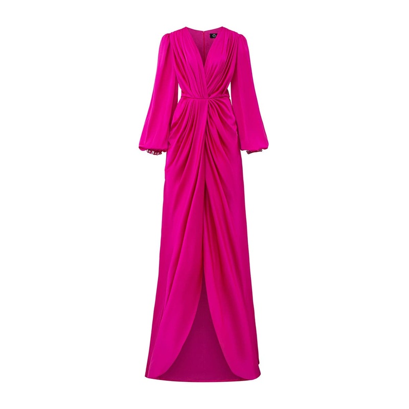 WRAPPED DRESS WITH WAIST DRAPED DETAIL