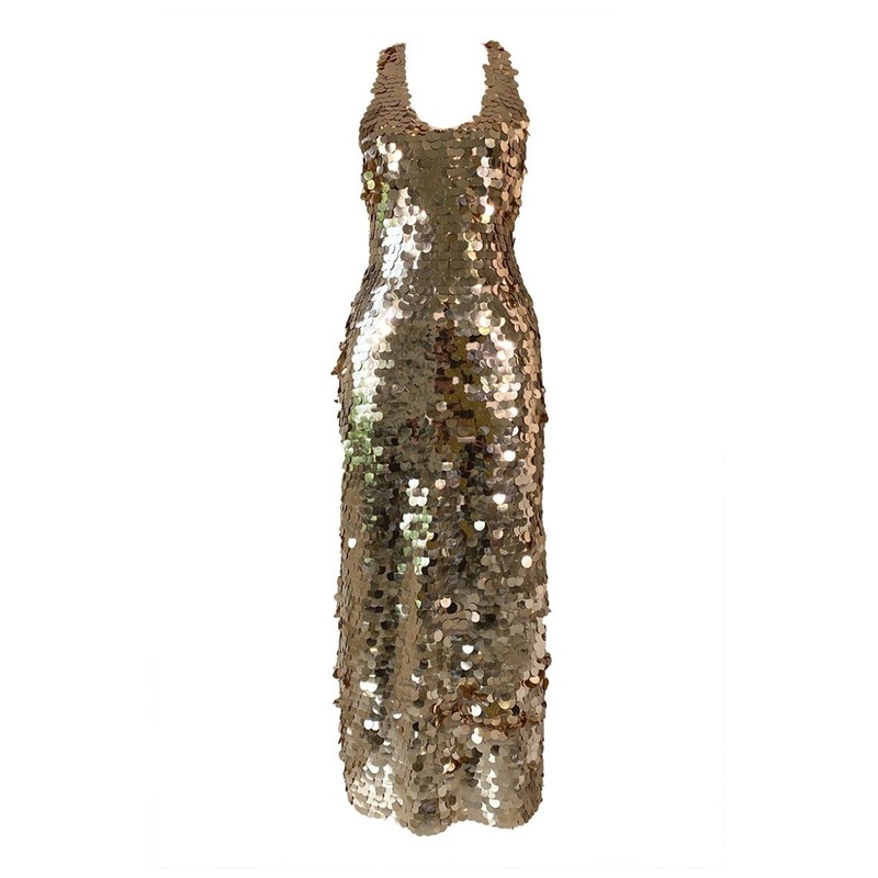 AURA GOLD SEQUIN MIDI DRESS
