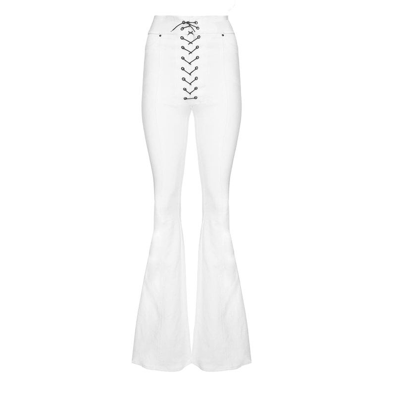 FLARED WHITE DENIM JEANS