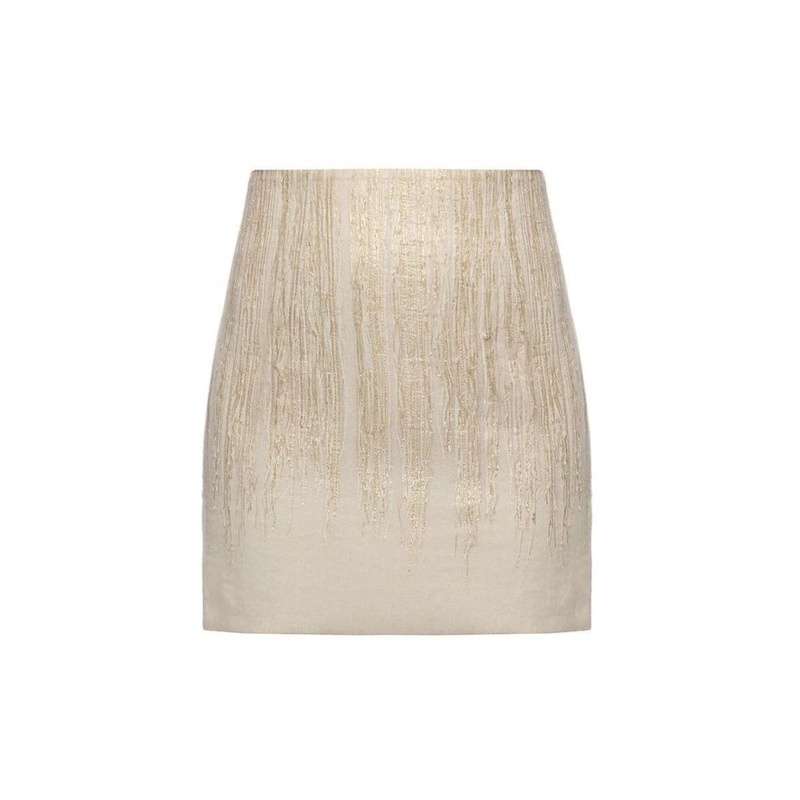 GOLD A-LINE MINI SKIRT