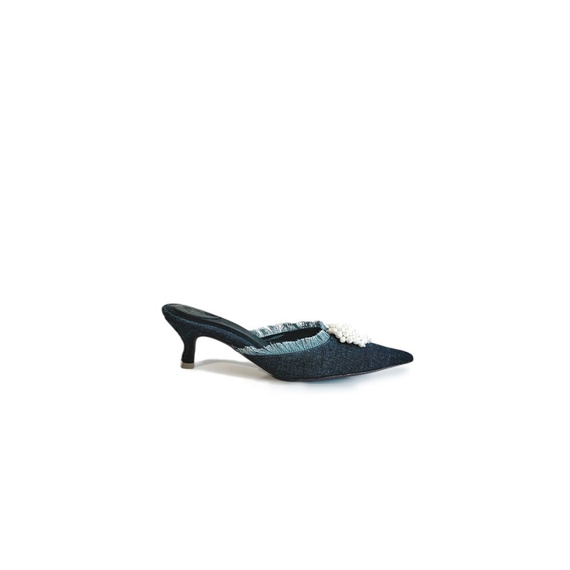 NALA DENIM KITTEN HEELS