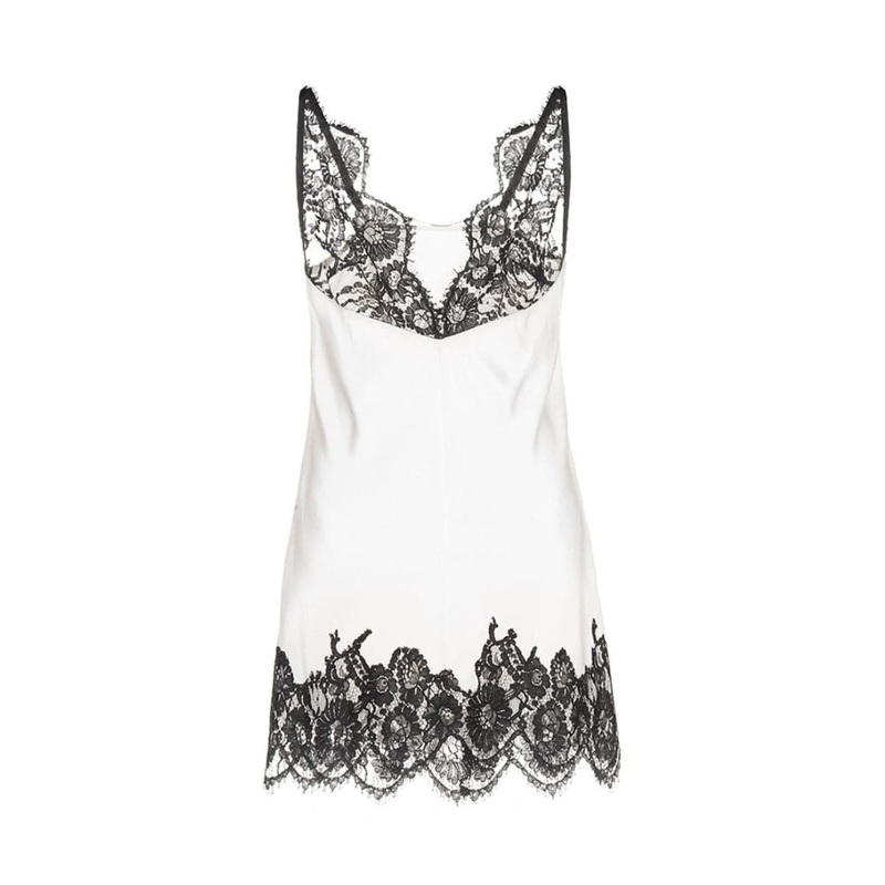 WHITE LACE V-NECK MINI DRESS