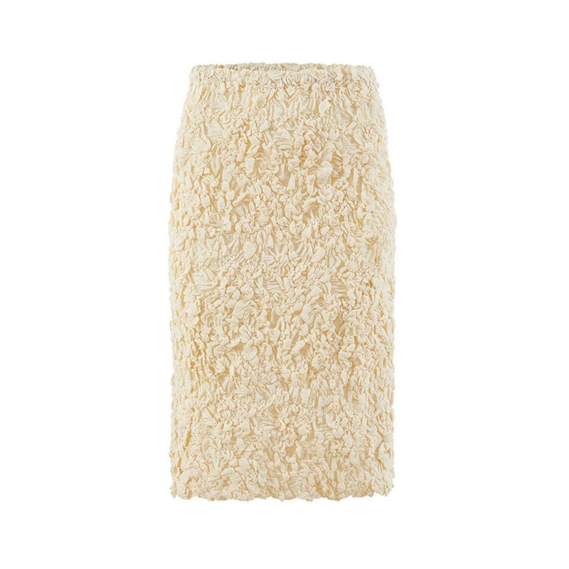 BEIGE AVERY PENCIL MIDI SKIRT