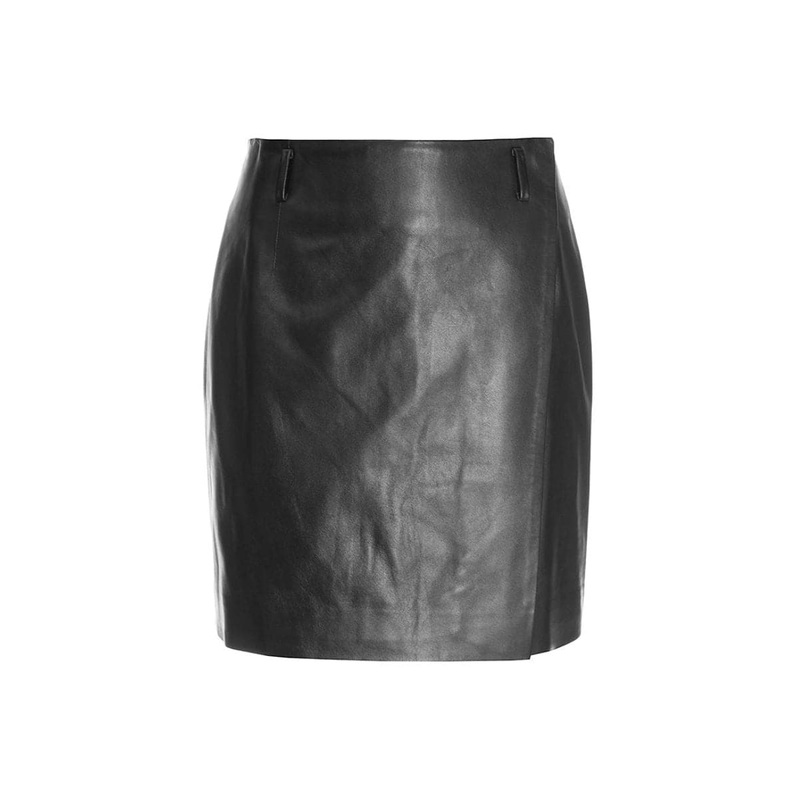 BLACK LEATHER MINI SKIRT
