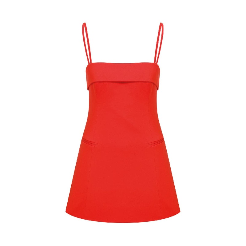 GAIA TANGERINE COTTON MINI DRESS