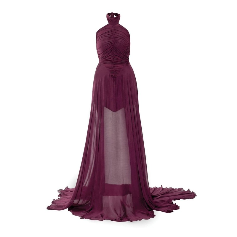 KERSTIN WINE FLARED GOWN