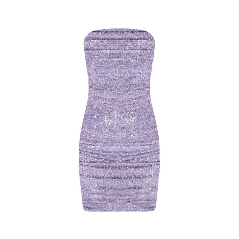 ONE AND ONLY PURPLE STRAPLESS MINI DRESS